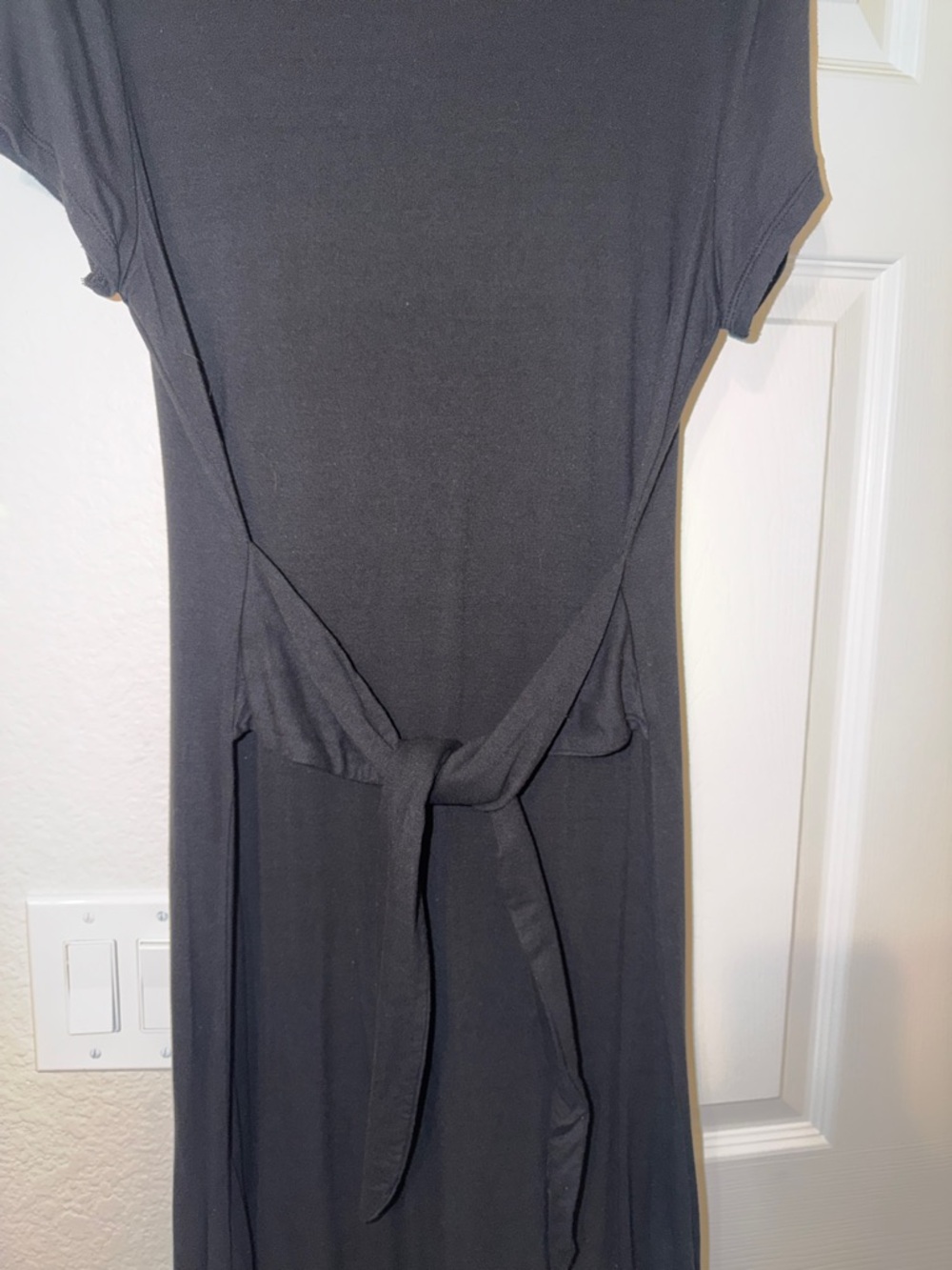 Time & Tru Classic Black Tie-Waist Dress - Picture 2 of 6